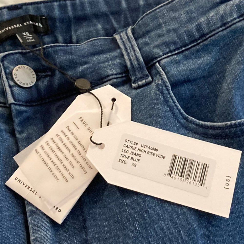 NWT Universal Standard Carrie High Rise Wide Leg Jeans XS True Blue